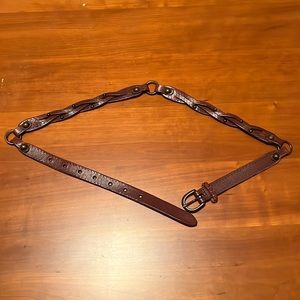 Brown Leather Braided Belt